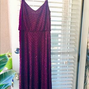 Adrianna Papell Art Deco blouson beaded gown